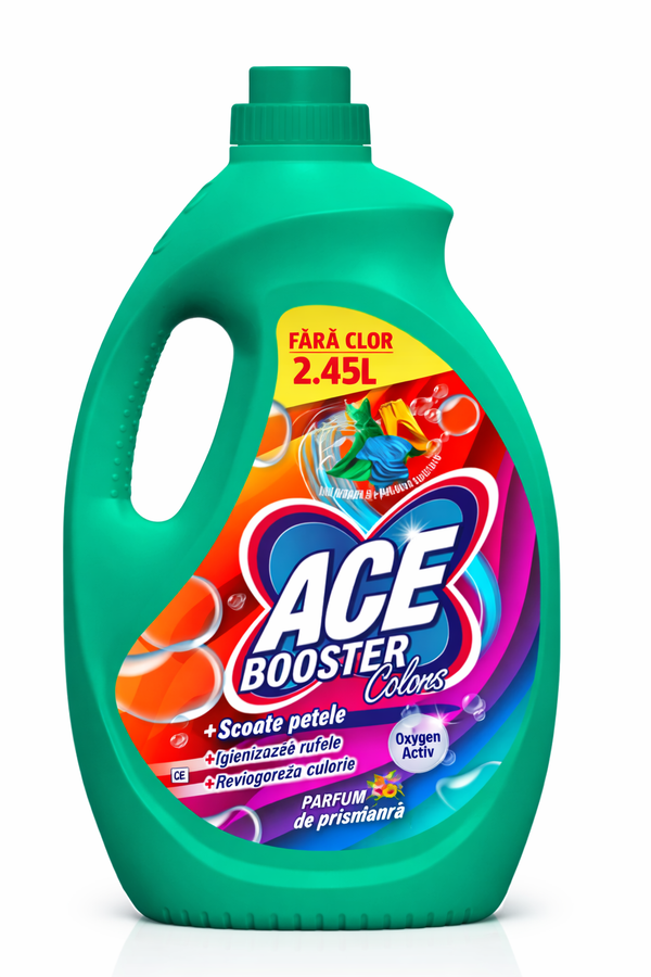 Detergent ACE Booster Colors – Fără Clor, 2.45 L | Îndepărtează Petele și Revigorează Culorile