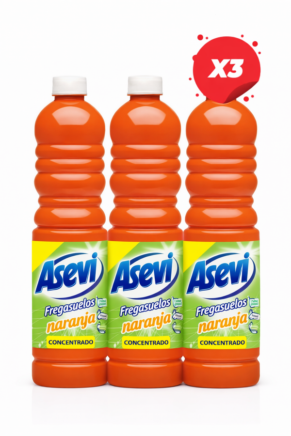 Detergent Pardoseli Asevi Naranja Concentrado – Pachet x3 | Curățare Intensă, Parfum de Portocală