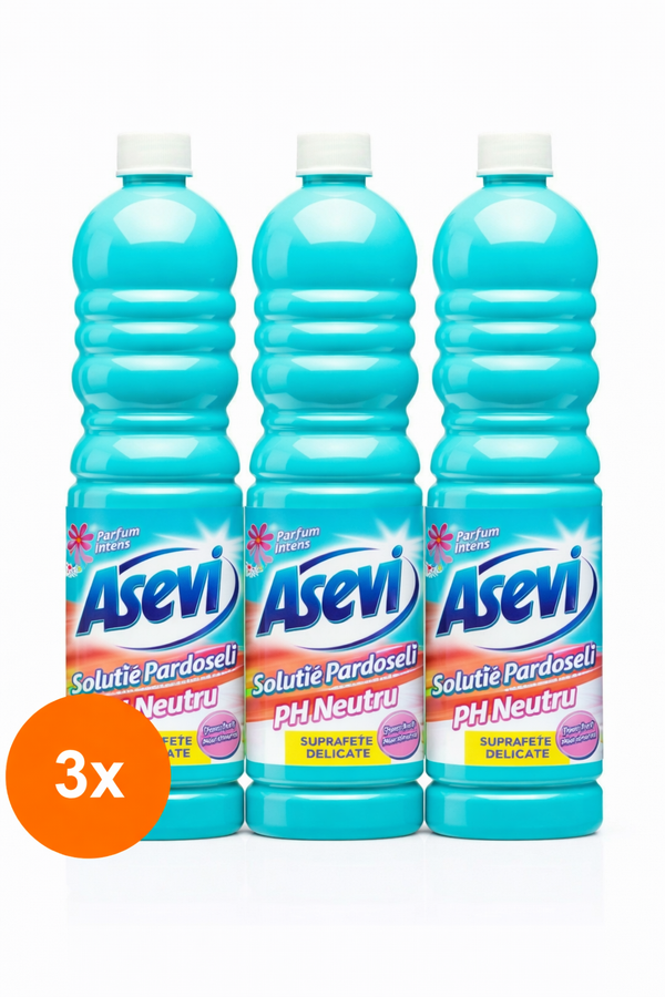 Soluție Pardoseli Asevi pH Neutru – Pachet x3 | Pentru Suprafețe Delicate
