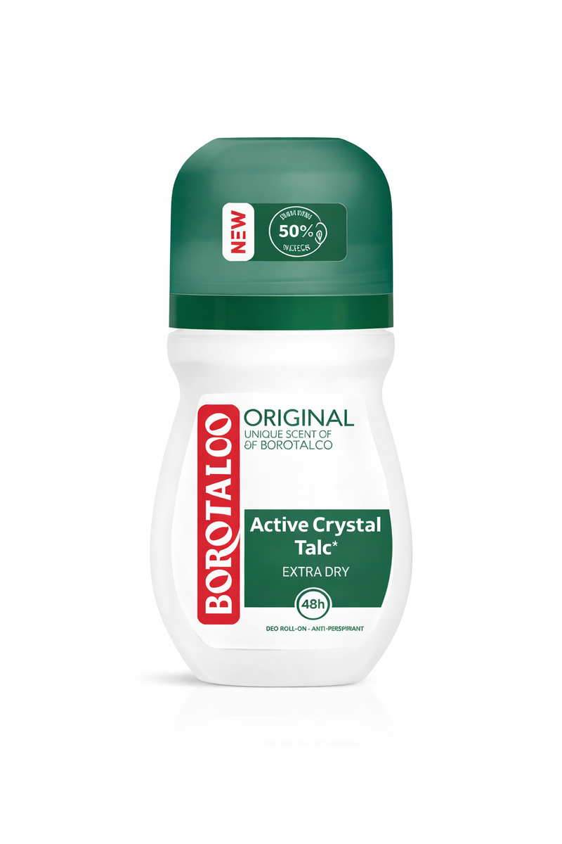 Deodorant Roll-On Borotalco Original Active Crystal Talc Extra Dry 50 ml
