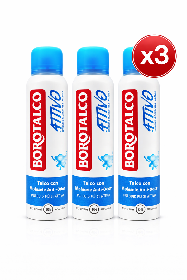 Deodorant Spray Borotalco Active Talco Anti-Odor 48h – Pachet x3 | Protecție Activă