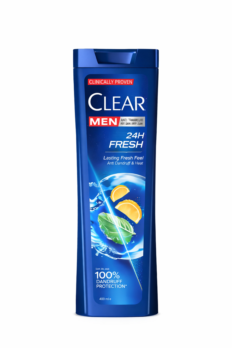 Șampon Antimătreață Clear Men 24H Fresh – Mentă & Citrice – 360 ml