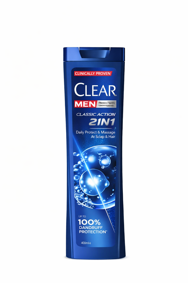 Șampon Antimătreață Clear Men Classic Action 2 în 1 – Șampon & Balsam – 360 ml