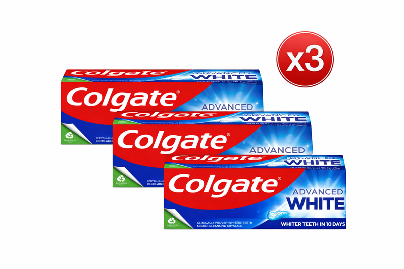 Pachet 3X Pastă de Dinți Colgate Advanced White – Albire Eficientă – 75 ml