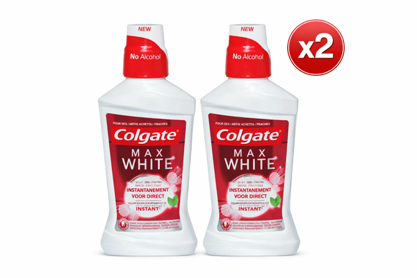 Pachet 2X Apă de Gură Colgate Max White – Albire Vizibilă și Respirație Proaspătă – 500 ml