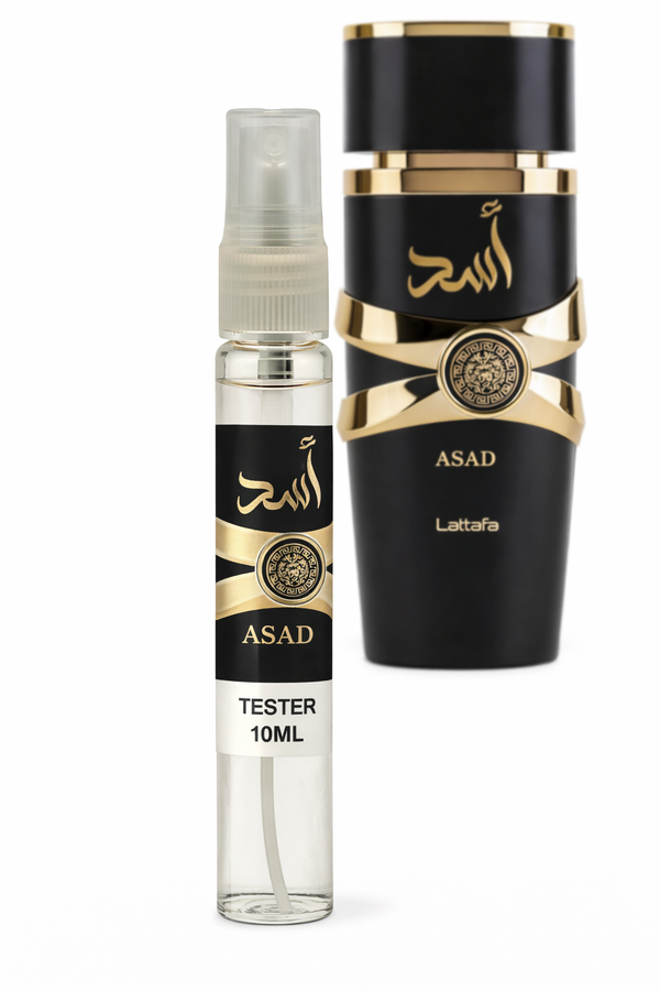 Apa de Parfum Asad Lattafa – Tester 10 ml | Parfum Oriental Intens pentru Bărbați